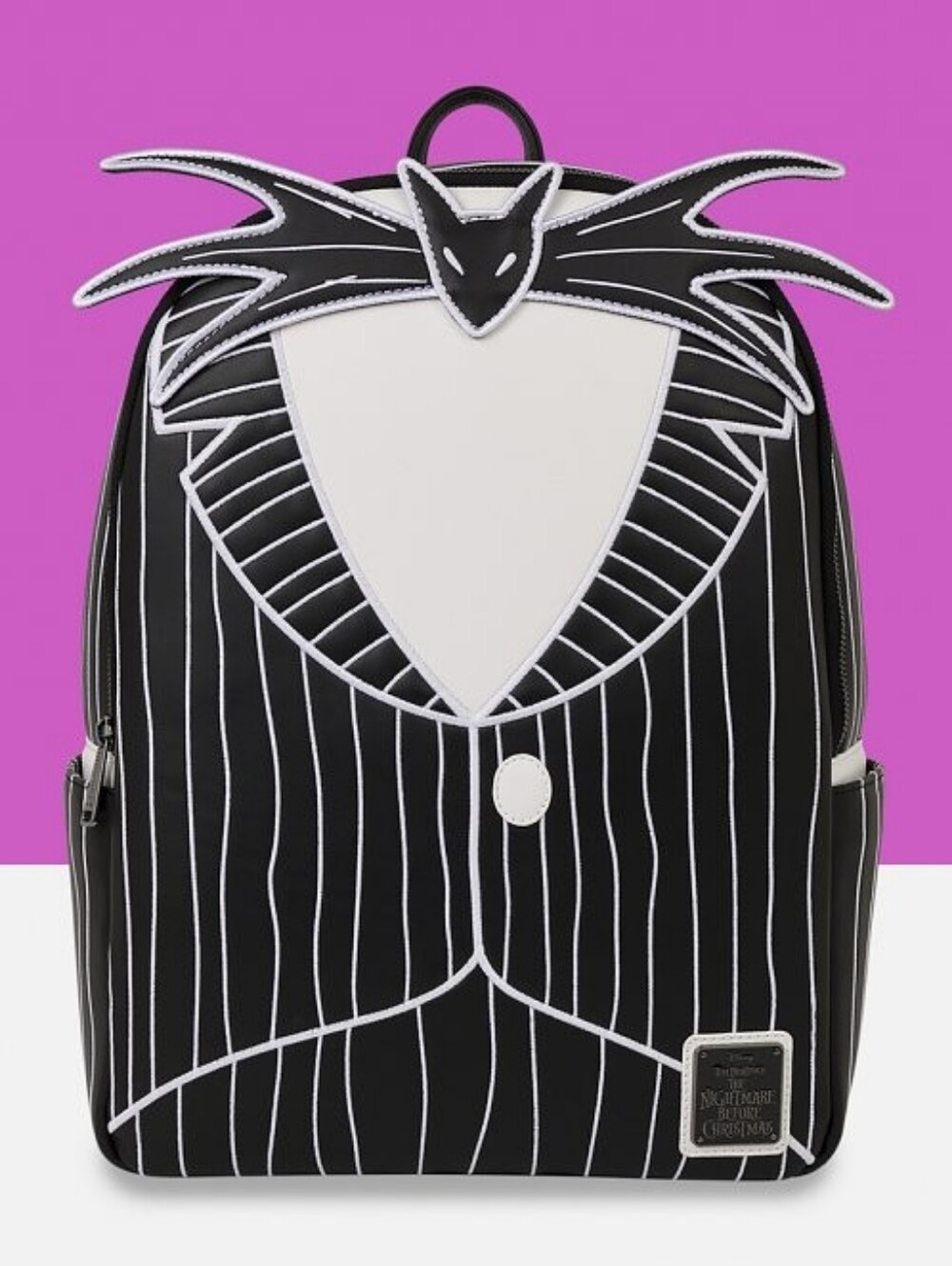 Loungefly Black and White Jack Skellington Pinstripe Backpack